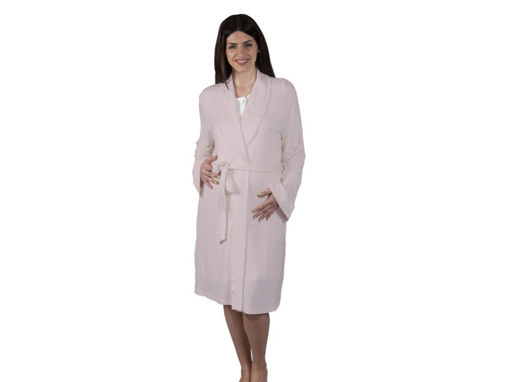 Immagine di Premamy vestaglia da notte aperta davanti manica lunga rosa tg S - Intimo e notte mamma