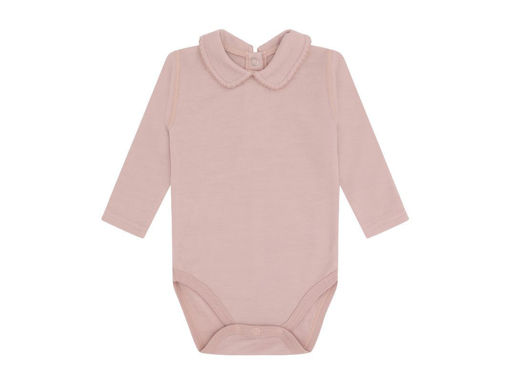 Immagine di Hust & Claire body manica lunga lana-bambù rosa tg 6m (68 cm) - Body neonato