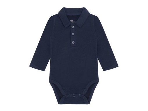 Immagine di Hust & Claire body manica lunga lana-bambù blu tg 3m (62 cm) - Body neonato