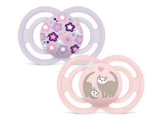 Immagine di MAM ciuccio Perfect silicone 6+ mesi 2 pz Circular PP rosa - Ciucci