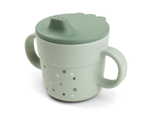 Immagine di Done by Deer tazza con beccuccio e manici Happy Dots verde - Tazze e bicchieri