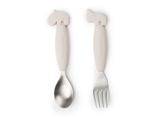 Immagine di Done by Deer set 2 posate anti-scivolo sabbia - Piatti e posate