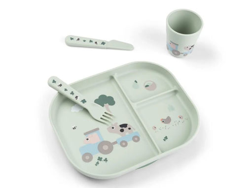 Immagine di Done by Deer set pappa Foodie Tiny Farm verde - Piatti e posate