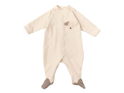Immagine di Wooly Organic tutina con piedi GOTS natural ecru/cinder tg 62-68 - Tutine