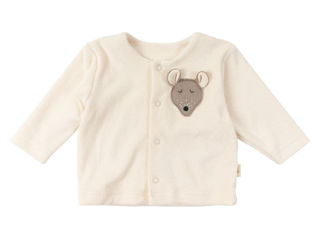 Immagine di Wooly Organic giacca in spugna ricamata GOTS ecru tg 56-62 - Maglie