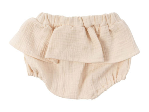 Immagine di Wooly Organic culotte in mussola con volant GOTS natural ecru tg 56-62 - Pantaloni