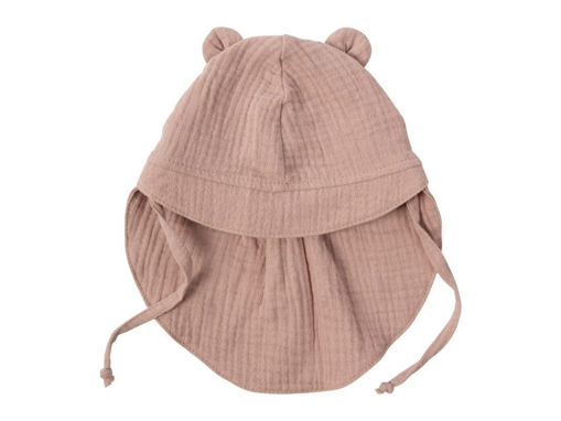 Immagine di Wooly Organic cappello in mussola con orecchie orso pink sand tg 48/50 - Cappelli