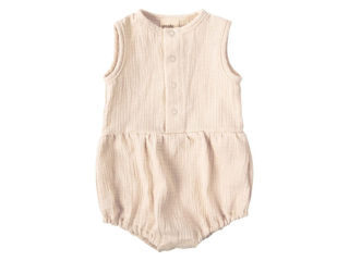 Immagine di Wooly Organic pagliaccetto in mussola GOTS natural ecru tg 62/68 - Tutine