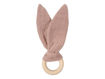 Immagine di Wooly Organic orecchie in mussola con anello in legno GOTS pink sand - Massaggiagengive