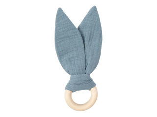 Immagine di Wooly Organic orecchie in mussola con anello in legno GOTS citadel - Massaggiagengive