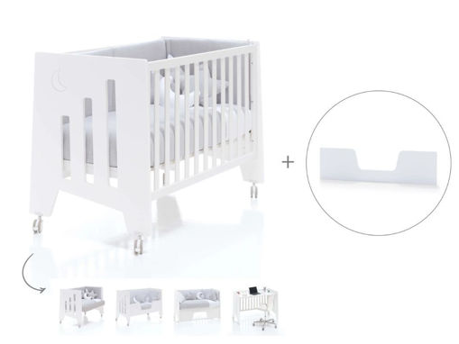 Immagine di Alondra Omni bianco lettino-scrivania + sponda junior/kit divanetto - Lettini