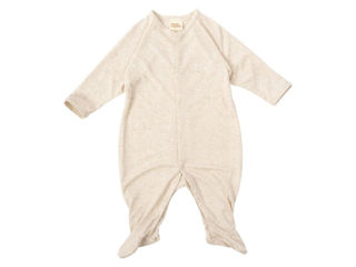 Immagine di Wooly Organic tutina in tencel con piedi melange ecru tg 50/56 - Tutine