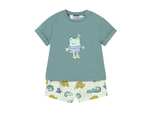 Immagine di Mayoral completo pantaloncino e maglietta ottanio tg. 12 mesi - Vestiti