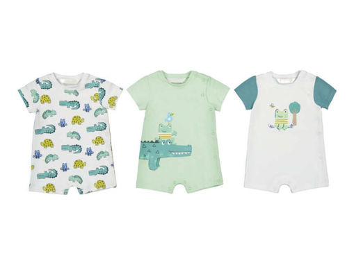 Immagine di Mayoral set pigiama corto coccodrillo 3 pz mela tg. 1-2 mesi - Tutine