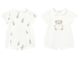 Immagine di Mayoral set pigiama corto ricamato 2 pz ecrù tg. 0-1 mesi - Tutine