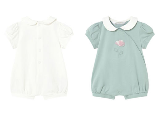 Immagine di Mayoral set pigiama corto ricamato 2 pz verde acqua tg. 0-1 mesi - Tutine