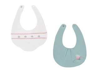 Immagine di Mayoral set bavaglini ricamati 2 pz verde acqua tg. 0 mesi - Bavaglini Neonato