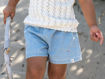 Immagine di Little Dutch pantaloncino ricamato denim blue tg. 80