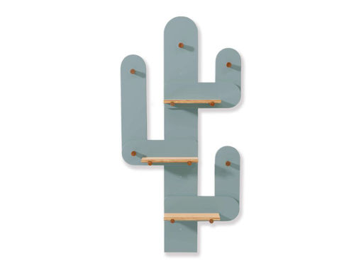 Immagine di Alondra appendiabiti a forma di cactus con mensole legno kaktú H253 - Complementi d'arredo