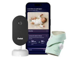 Immagine di Owlet Dream Sock verde menta + Cam 2 bianco - Baby monitor