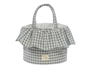 Immagine di Walking Mum cestino home 22x20 cm Praliné Vichy matcha - Complementi d'arredo