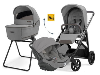Immagine di Inglesina Sistema Quattro Aptica + Darwin Recline Evo crystal grey - Passeggini trio e duo