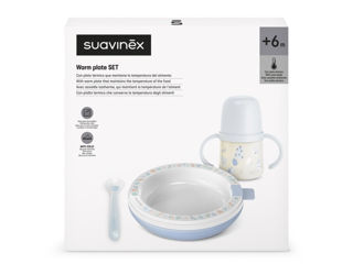 Immagine di Suavinex set pappa calda Prints azzurro - Piatti e posate