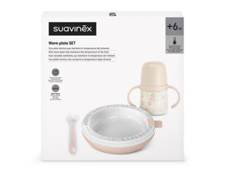 Immagine di Suavinex set pappa calda Prints rosa - Piatti e posate