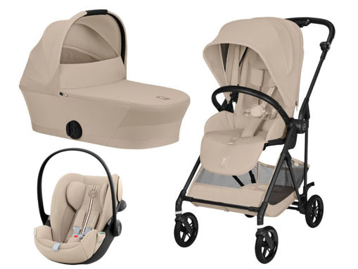 Immagine di Cybex trio Melio Carbon con Cloud G3 almond beige - Passeggini trio