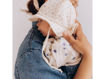 Immagine di Wooly Organic cappello da sole in mussola GOTS ecru with blue flowers tg 42/44