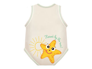 Immagine di J BIMBI body taglia unica 0-36 mesi smanicato in bambù stella marina giallo - Body neonato