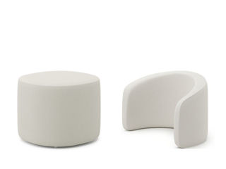 Immagine di Erbesi pouf + schienale bianco - Complementi d'arredo
