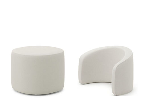 Immagine di Erbesi pouf + schienale bianco - Complementi d'arredo