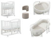 Immagine di Erbesi set lettino full Forever bianco con pouf e schienale tortora - Lettini evolutivi