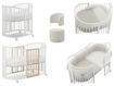 Immagine di Erbesi set lettino full Forever bianco naturale con pouf e schienale bianco - Lettini evolutivi