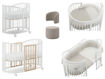 Immagine di Erbesi set lettino full Forever bianco naturale con pouf e schienale tortora - Lettini evolutivi