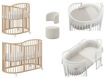 Immagine di Erbesi set lettino full Forever naturale con pouf e schienale bianco - Lettini evolutivi
