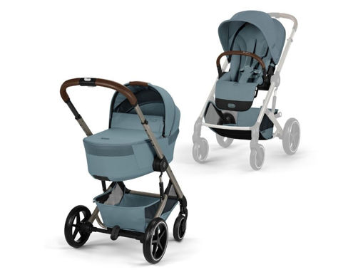 Immagine di Cybex duo Balios S Lux con navicella richiudibile tpe-stormy blue - Passeggini duo