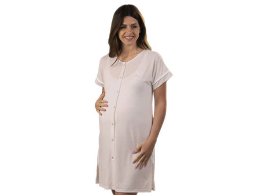 Immagine di Premamy camicia clinica aperta davanti in jersey cipria tg S - Intimo e notte mamma