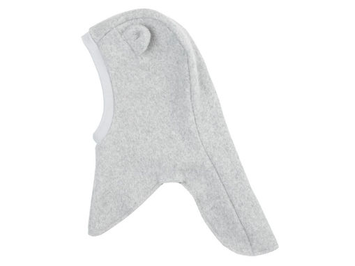 Immagine di Wooly Organic balaclava con orecchie pile di cotone light grey tg 44-48 - Cappelli