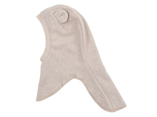 Immagine di Wooly Organic balaclava con orecchie pile di cotone light taupe tg 44-48 - Cappelli
