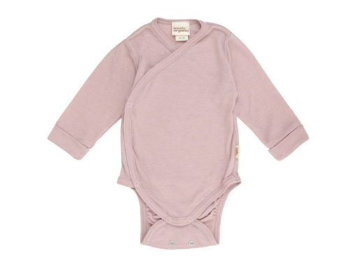 Immagine di Wooly Organic body incrociato in lyocell/lana pink sand tg 56-62 - Body neonato