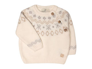 Immagine di Maglificio di Verona maglia jacquard unisex 045654-LC1414 latte pietra beige tg 3 mesi - Maglie