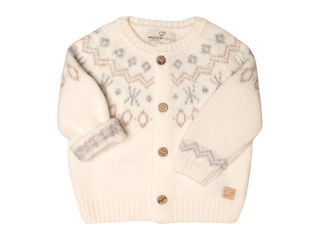 Immagine di Maglificio di Verona giacchina jacquard unisex 045657-LC1414 latte pietra beige tg 6 mesi - Maglie