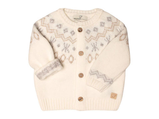 Immagine di Maglificio di Verona giacchina jacquard unisex 045657-LC1414 latte pietra beige tg 6 mesi - Maglie