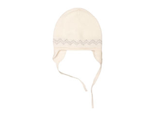 Immagine di Maglificio di Verona berrettino laccetti jacquard uni 045659-LC1414 latte pietra beige tg 0-3 mesi - Cappelli