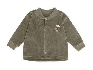 Immagine di Wooly Organic giacca con ricamo GOTS khaki tg 56/62 - Capi spalla