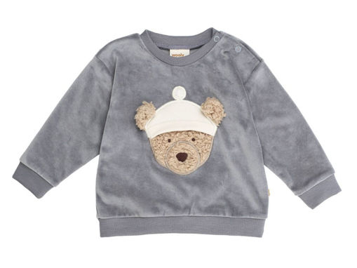 Immagine di Wooly Organic felpa ricamata GOTS night owl tg 62/68 - Maglie