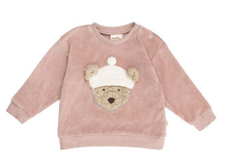 Immagine di Wooly Organic felpa ricamata GOTS rosewood tg 62/68 - Maglie