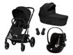Immagine di Cybex trio Balios S Lux con navicella richiudibile black-moon black - Passeggini trio